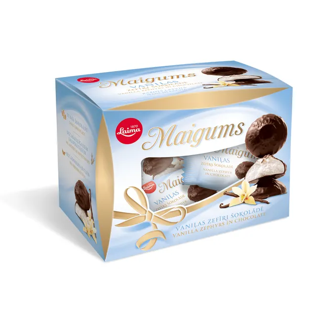 Maigums Sefyr Vanilje med sjokoladetrekk Box Laima 185g