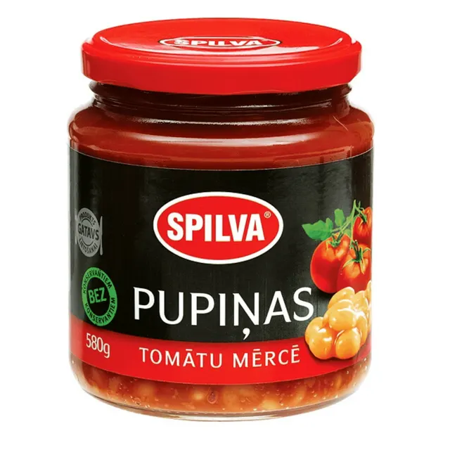 Hvite bønner i tomatsaus Spilva 580g