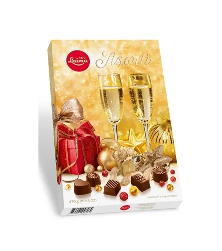 Sjokolade konfekter sortiment Champagne JUL LAIMA 470g