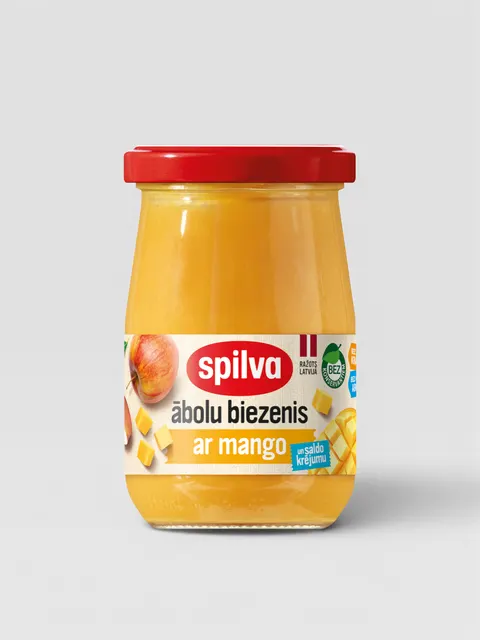 Eplemos med mango og kremfløte Spilva 300g