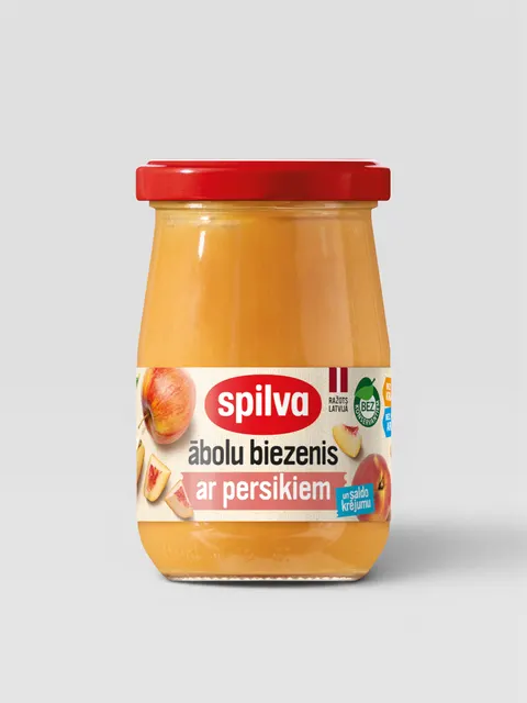 Eplemos med fersken Spilva 300g