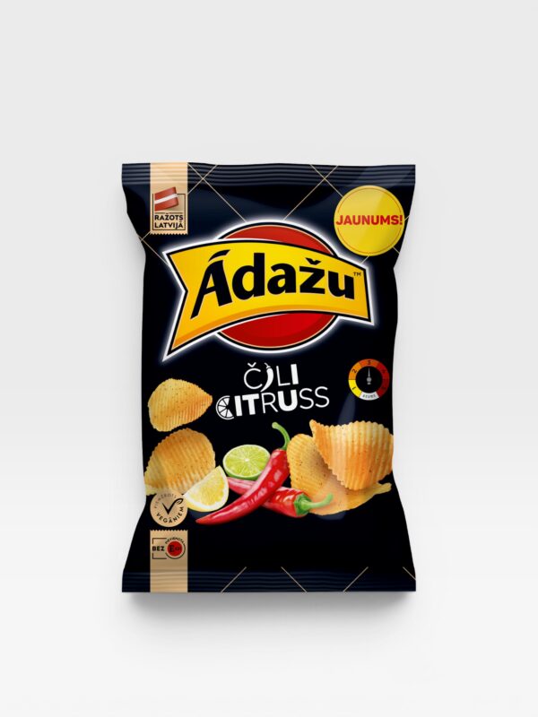 Adazi Potetgull med chili og sitrus 130g 1 4750024003179 AdazuCipsiCiliCitruss130g3D