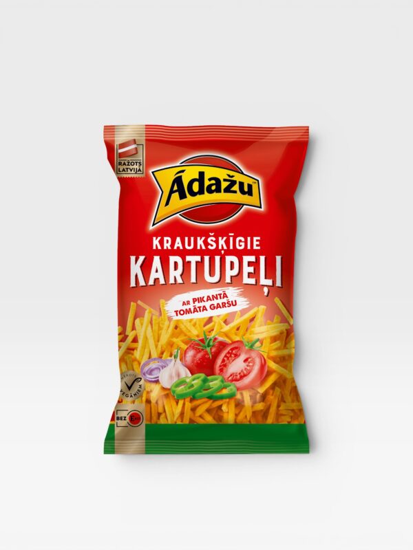 Adazi Potet kjepper spicy 100g 1 AdazuCipsiKraukskigieKartupeliArPikantoTomatu100g3D4750024000161