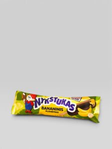 Bananis på pinne med sjokoladeglasur "NYKŠTUKAS" 58g(377)