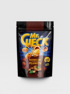 Sprø belagte peanøtter med BBQ smak Mr.Check 150g