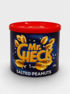 Ristede peanøtter med salt Mr.Check, 140g