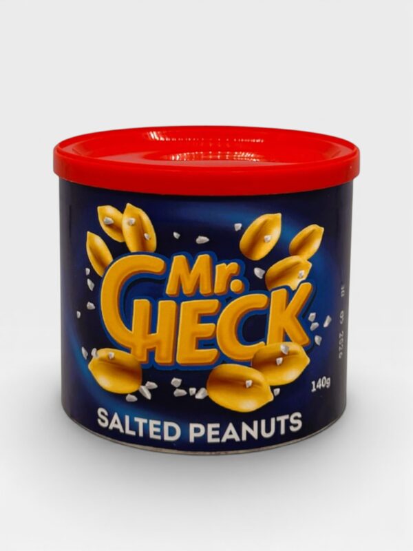 Ristede peanøtter med salt Mr.Check, 140g 1 Mr.check blu
