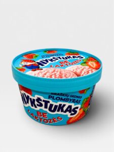LACTOSE FREE Jordbær iskrem NYKŠTUKAS 800ml