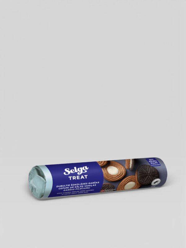 Doble sjokoladekjeks med salt vaniljefyll Selga 205g 1 Selga Dubultie Sokolades Ar Salas Vanilas Garsas Pildijumu205g3 D4750007000584 362f3b89ad