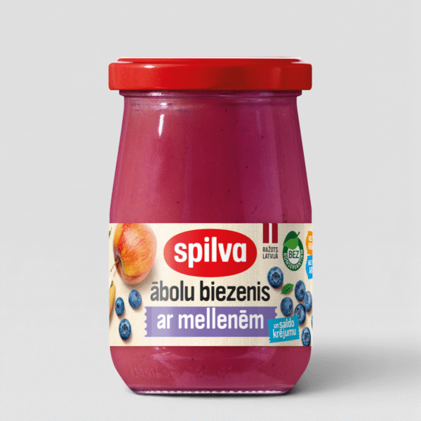 Eplemos med blåbær og kremfløte Spilva 300g