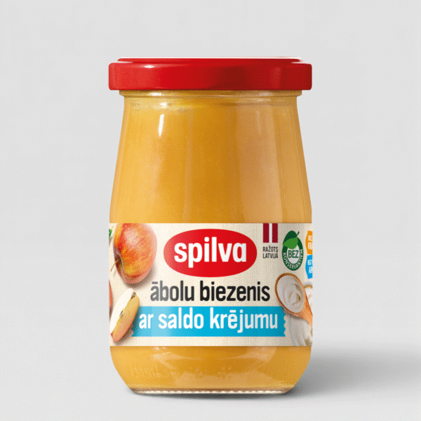 Eplemos original med kremfløte Spilva 300g