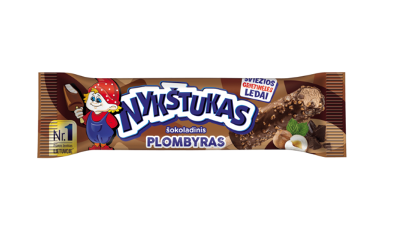Sjokolade pinneis "NYKŠTUKAS" med sjokolade og nøtter glasur 58g(224) 1 1254