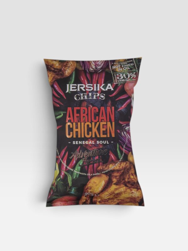 Potet chips med afrikansk kylling smak Jersika 90g 1 24507 3