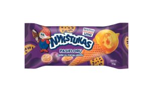 Iskrem "NYKŠTUKAS" i vaffelkoin med passion fruit og mango glasur150ml, 822
