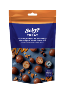 Selga kjeks boller med karamellkrisp i melke sjokolade 120g