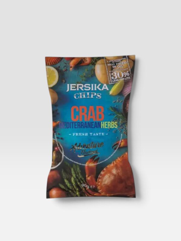 Potet chips med krabbe og sjø krydder smak Jersika 90g 1 66fda42cbb9e92e15b00636f