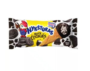 Glasert vanilla Iskrem "NYKŠTUKAS" i vaffelkoin med mørk kjeks sprø150ml, 887