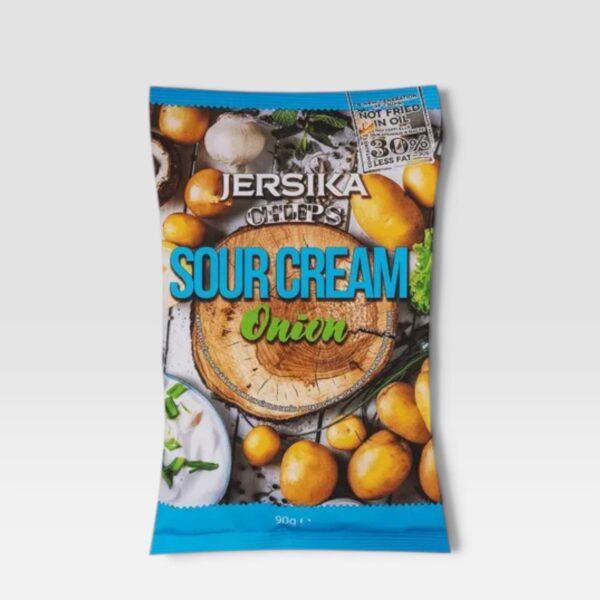 Potet chips med løk og ost smak Jersika 90g
