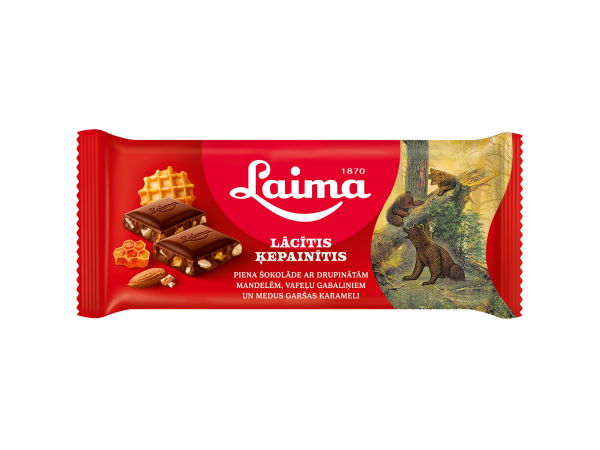 Lacitis Kepainitis melksjokolade med mandler og vafler og honning Laima 90g