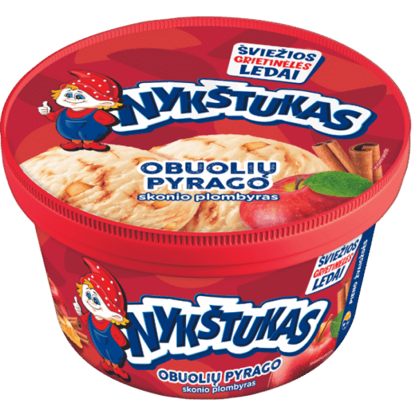 Eplepai-smakende fløte iskrem "NYKŠTUKAS" 800 ml