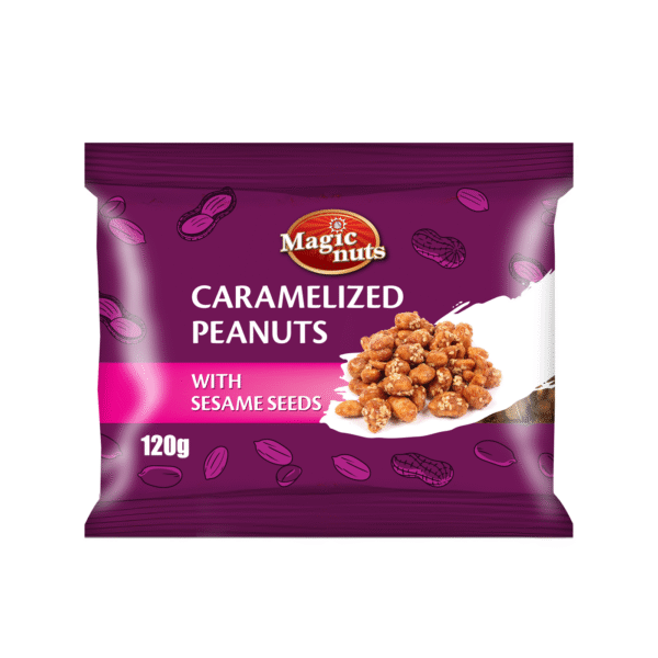 Karamelisert peanøtter med sezam Magic Corn 120g