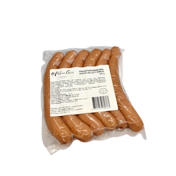 Frankfurterpølser, kokte og lett røkte 240g