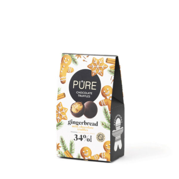 Melkesjokoladetrøfler med pepperkakekremfyll "Vinter" PURE 120g