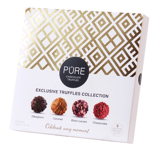 Eksklusiv samling av sjokoladetrøfler PURE 135g