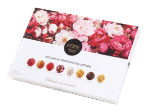 Samling av melkesjokolade og mørk sjokoladetrøfler PURE 265g