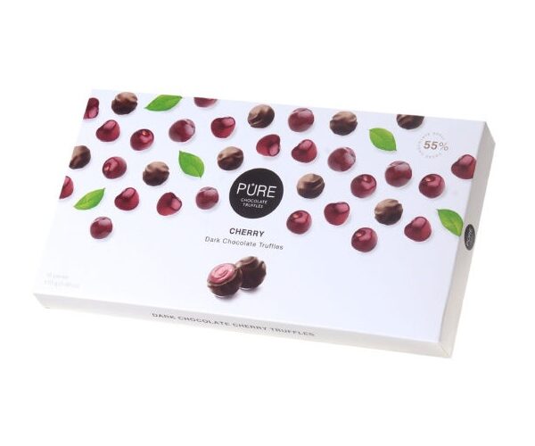 Mørk sjokoladetrøffel med kirsebærkremfyll PURE 110g