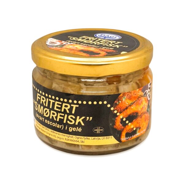 Fritert ''Smørfisk'' svart escolar i gele DAGI 250g