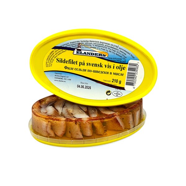 Sildefilet marrinade på svensk i olje Elanders 210g