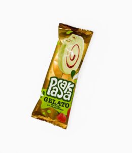 Iskrem med matcha og jordbærfyll PASAKA GELATO  90 ml ,(536)