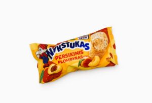 Fersken iskrem i vaffelkopp "NYKŠTUKAS" 130ml, (874)