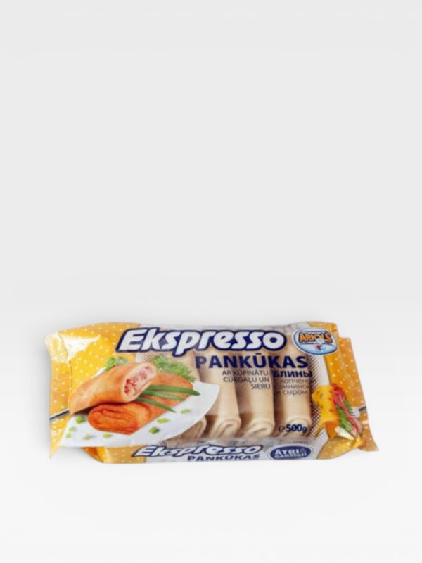 Pannekaker med kjøtt og ost Ariols 500g 1 pankukas saldetas ar kupinatu c g un sieru ekspresso 500g ariols.spm .188688 b1C