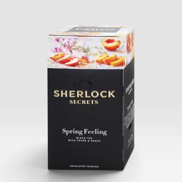 Sherlock Secrets Spring Feeling Black Tea with Thyme and Peach Flavor 1.8gx22