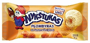 Karamellis med karamellfyll «NYKŠTUKAS» i vaffelbeger 130ml (969)